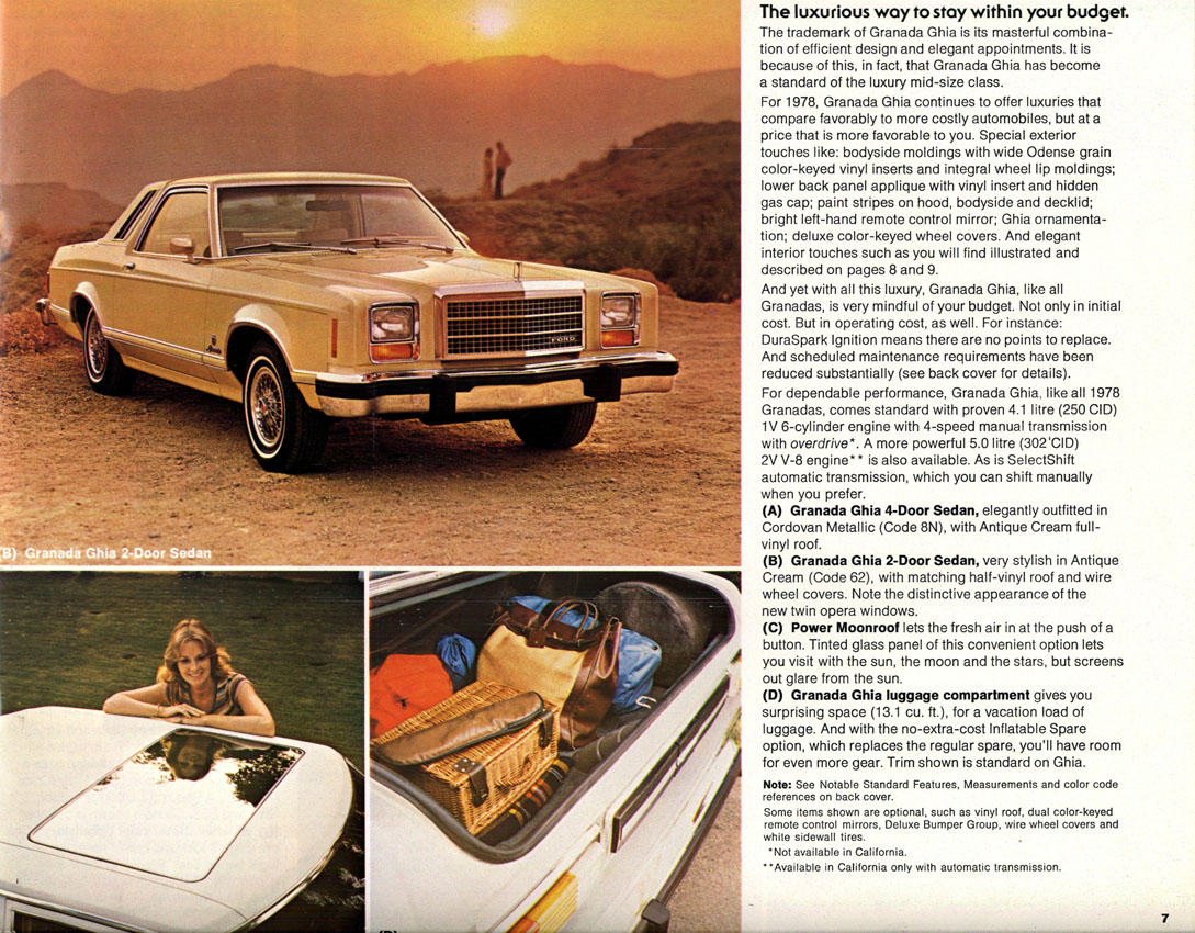 1978 Ford Granada Brochure Page 7